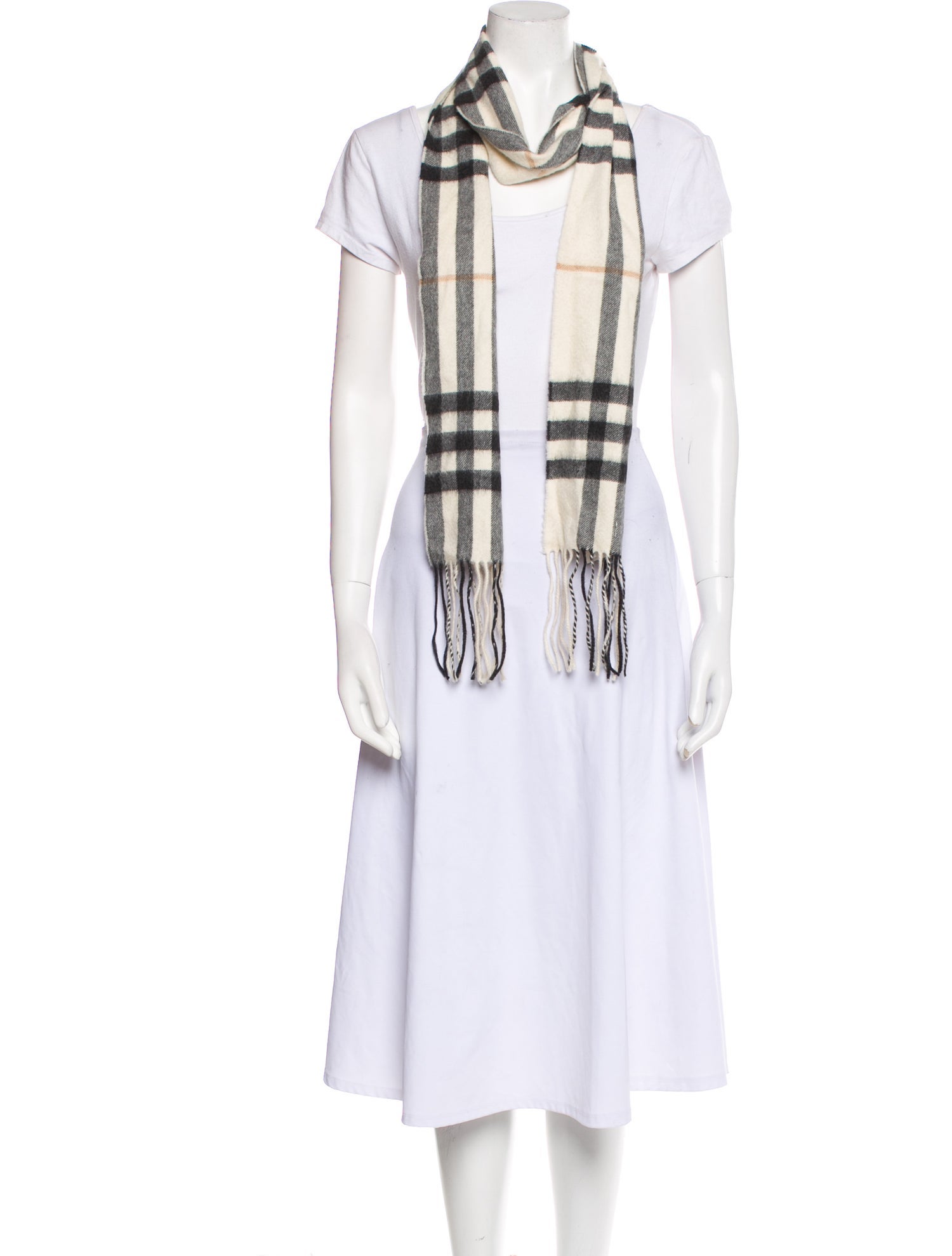 Burberry Cashmere Plaid Print Scarf